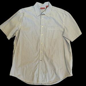 Reunion Men's Plaid Short Sleeve Button Down Shirt XL